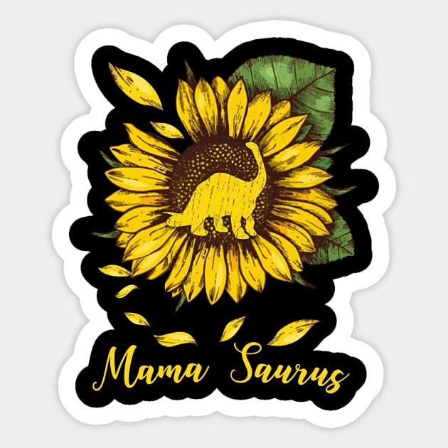 Sunflower Mama Saurus Sticker by gotravele store